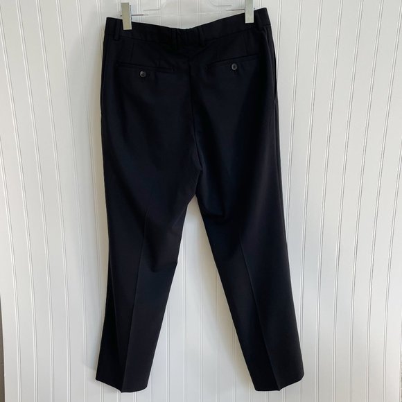 Hugo Boss James Brown Wool Flat Front Dress Pants Black 35R - Picture 6 of 7